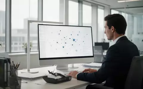 Eine Person arbeitet an einem Computer in einem modernen, hellen Bürokontext, der die digitale Überwachung von KI-Technologien symbolisiert. - Foto: über boerse-global.de