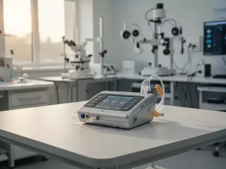 Ein modernes Hörimplantat liegt auf einem sauberen klinischen Arbeitstisch in einem medizinischen Labor. - Foto: über boerse-global.de