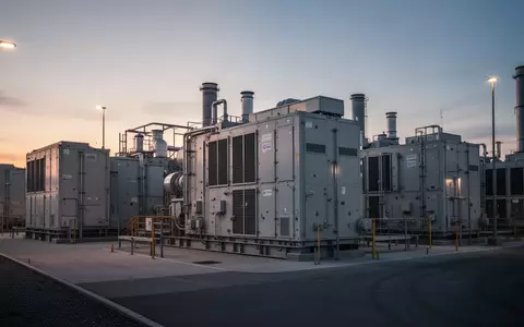 Industrielle Stromerzeugungsanlagen auf einem Gelände bei Dämmerung - Foto: über boerse-global.de