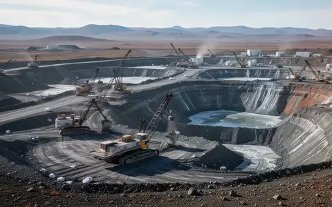 Ein modernes Lithium-Bergbaugelände mit schwerem Gerät in einer weitläufigen Landschaft bei Tageslicht. - Foto: über boerse-global.de