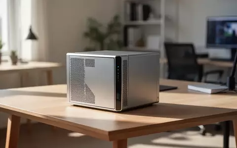 Ein kompaktes und leistungsstarkes NAS-System in einem modernen Büro auf einem Holztisch. - Foto: über boerse-global.de