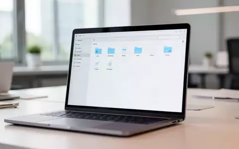 Moderner Laptop-Bildschirm mit einer übersichtlichen Benutzeroberfläche zur Dateiverwaltung in einem hellen Büro. - Foto: über boerse-global.de
