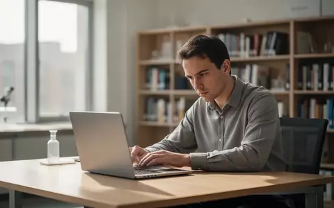 Ein Forscher arbeitet konzentriert an einem Laptop in einem modernen, hellen Büro an einer Universität. - Foto: über boerse-global.de
