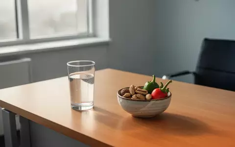 Ein minimalistisch gestalteter medizinischer Behandlungsraum mit einem Glas Wasser und einer kleinen Schale mit Nüssen und Gemüse auf einem Holztisch. - Foto: über boerse-global.de