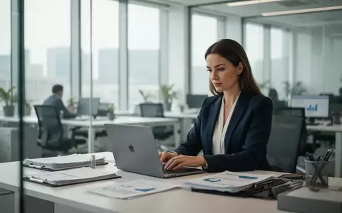 HR-Manager bei der Arbeit an einem modernen Schreibtisch in einem hellen Bürogebäude. - Foto: über boerse-global.de