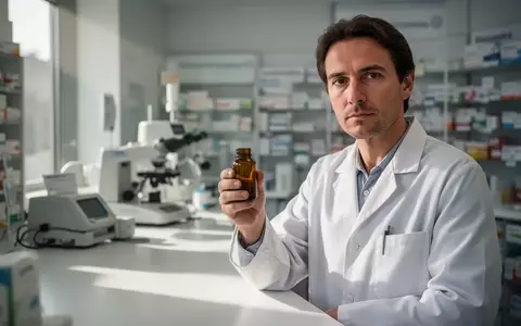 Ein Apotheker hält eine leere Medizinflasche in einer modernen Apotheke, während im Hintergrund medizinische Geräte sichtbar sind. - Foto: über boerse-global.de