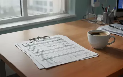 Ein professioneller Dienstplan auf einem Schreibtisch in einer medizinischen Einrichtung bei natürlichem Tageslicht. - Foto: über boerse-global.de