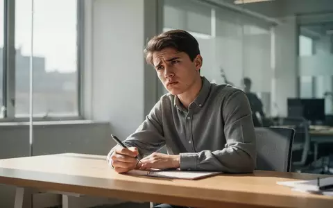 Ein junger Arbeitnehmer sitzt nachdenklich an einem minimalistischen Schreibtisch in einem modernen Büro. - Foto: über boerse-global.de