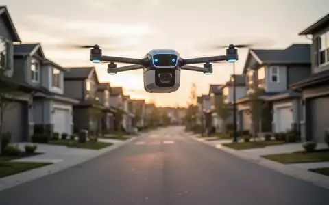 Eine autonome Lieferdrohne fliegt über ein Wohngebiet, um den Lieferprozess für Uber Eats zu unterstützen. - Foto: über boerse-global.de