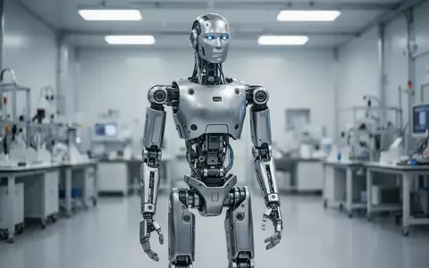 Ein hochmoderner humanoider Roboter steht in einem hellen, sterilen Industrielabor für Tests. - Foto: über boerse-global.de