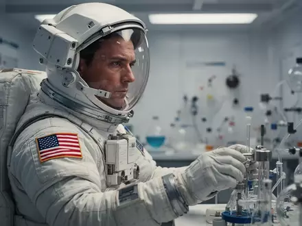 Ein Astronaut arbeitet konzentriert in einem wissenschaftlichen Labor an Bord einer Raumstation. - Foto: über boerse-global.de
