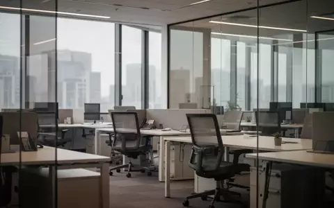 Ein leerer, moderner Büroraum mit unbesetzten Schreibtischen und Stühlen bei Tageslicht. - Foto: über boerse-global.de
