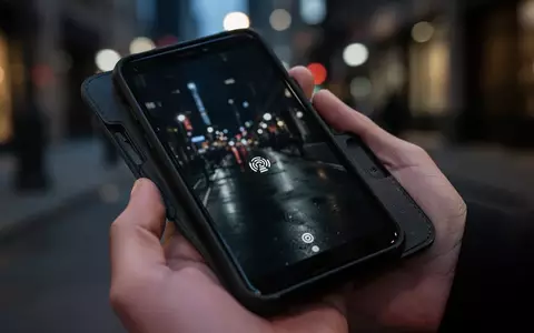 Ein modernes Android-Smartphone in der Hand eines Nutzers vor einem unscharfen nächtlichen Stadthintergrund. - Foto: über boerse-global.de