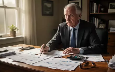 Ein älterer Arbeitnehmer sitzt an einem Schreibtisch und prüft nachdenklich Unterlagen zur betrieblichen Altersvorsorge. - Foto: über boerse-global.de