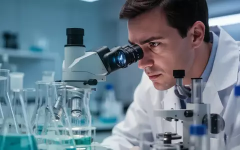 Ein Neurowissenschaftler arbeitet in einem modernen Labor an einem hochauflösenden Mikroskop für die Alzheimer-Forschung. - Foto: über boerse-global.de