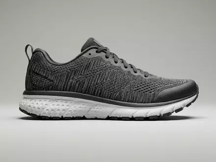 Fotorealistische Studioaufnahme von Laufschuh zum Thema Brooks Ghost 16 Laufschuh, klare Lichtfuehrung - Foto: THN