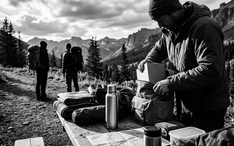 Schwarzweiss-Reportage mit Isolierflasche zum Thema Thermos Ultralight 500ml Isolierflasche, hoher Kontrast, sachlich dargestellt - Foto: THN