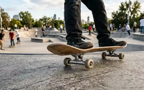 Fotorealistische Aufnahme von Skateboardachsen im Skatepark zum Thema Thunder Hollow Light Hi, natuerliches Licht - Foto: THN