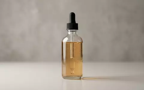 Fotorealistische Studioaufnahme von Haarserum zum Thema The Ordinary Multi-Peptide Serum, klare Lichtfuehrung - Foto: THN