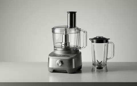 Fotorealistische Studioaufnahme von Kuechenmaschine zum Thema Philips HR3752 Viva Küchenmaschine, klare Lichtfuehrung - Foto: THN