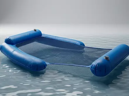 Fotorealistische Studioaufnahme von Wasserhaengematte zum Thema Intex Floating Row Wasserhängematte, klare Lichtfuehrung - Foto: THN