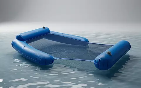 Fotorealistische Studioaufnahme von Wasserhaengematte zum Thema Intex Floating Row Wasserhängematte, klare Lichtfuehrung - Foto: THN