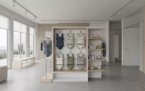 Architektur-Render im Bademodengeschaeft mit Tankini zum Thema JASAMBAC 3-teiliger Tankini Damen, neutrales Tageslicht - Foto: THN
