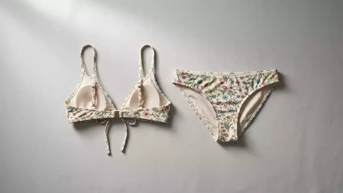 Fotorealistische Studioansicht von Bikini in neutraler Produktdarstellung, neutral