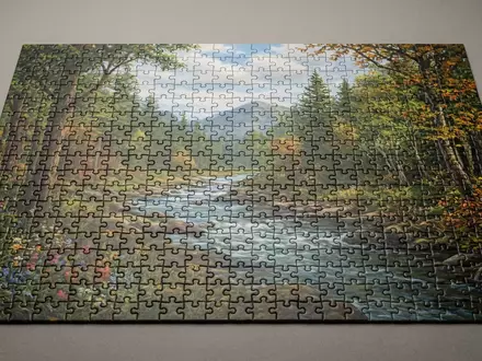Fotorealistische Studioaufnahme von Puzzle zum Thema Ravensburger Puzzle 500 Teile, klare Lichtfuehrung - Foto: THN