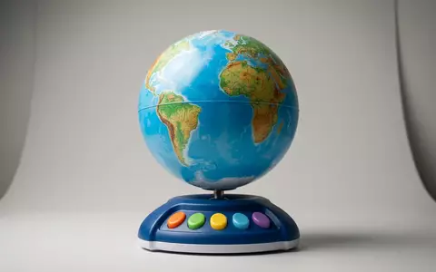 Fotorealistische Studioaufnahme von Lernglobus zum Thema Ravensburger tiptoi Globus interaktiv, klare Lichtfuehrung - Foto: THN