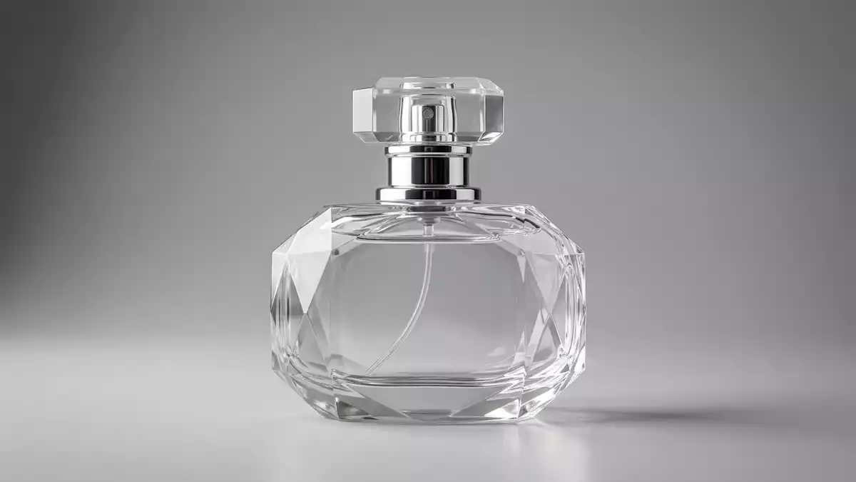 Fotorealistische Studioansicht von Parfuem in neutraler Produktdarstellung, neutral