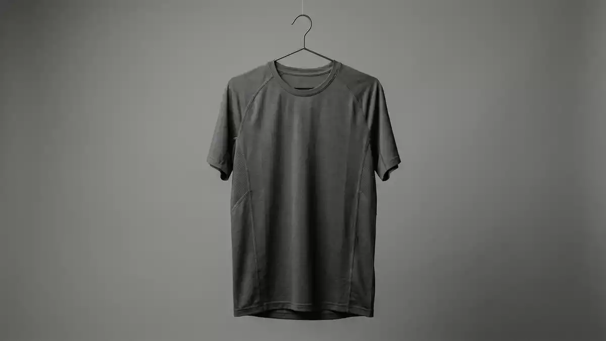 Fotorealistische Studioansicht von Sportshirt in neutraler Produktdarstellung, neutral