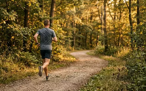 Fotorealistische Aufnahme von Sportshirt im Park zum Thema Lululemon Metal Vent Tech, warmes Abendlicht - Foto: THN