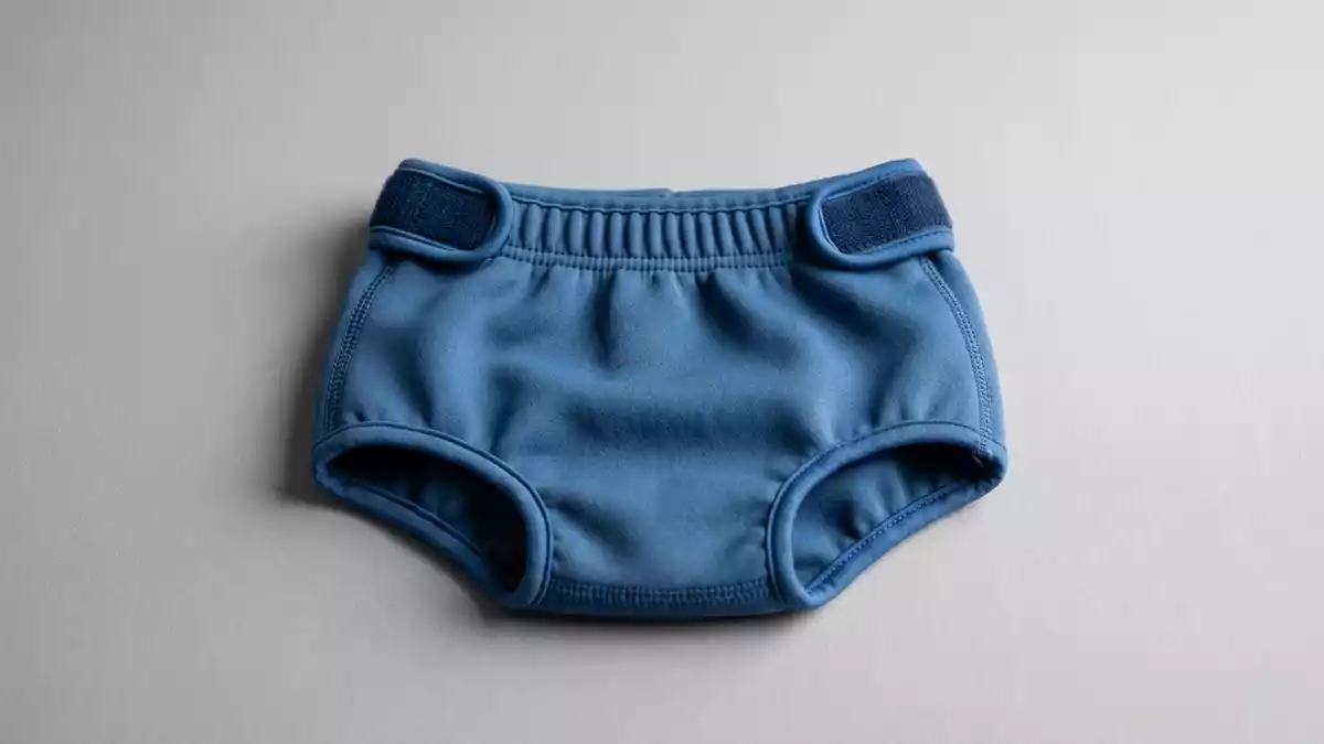 Fotorealistische Studioansicht von Babybadehose in neutraler Produktdarstellung