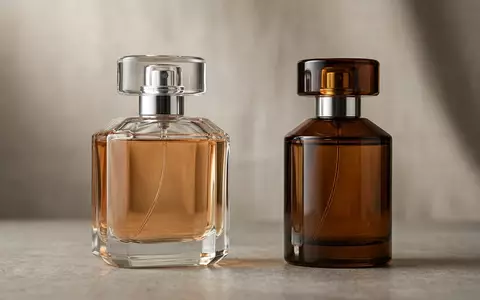 Fotorealistische Studioaufnahme von Eau de Parfum zum Thema Versace Crystal Noir EdP, klare Lichtfuehrung - Foto: THN