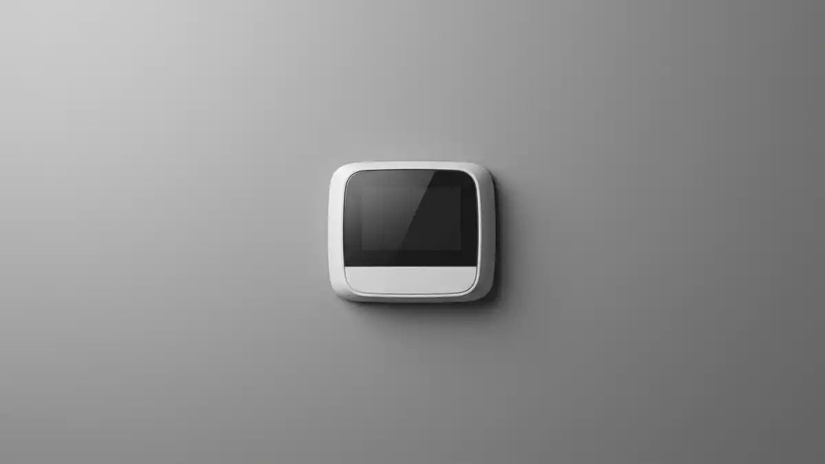 Fotorealistische Studioansicht von Heizkoerperthermostat in neutraler Produktdarstellung