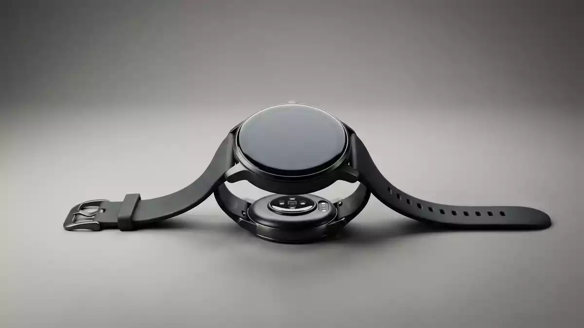 Fotorealistische Studioansicht von Smartwatch in neutraler Produktdarstellung, neutral