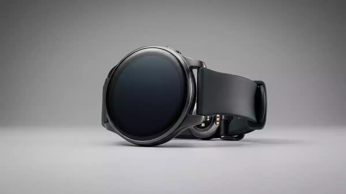 Fotorealistische Studioansicht von Smartwatch in neutraler Produktdarstellung, neutral