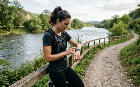 Fotorealistische Aufnahme von Smartwatch beim Laufen zum Thema Google Pixel Watch 3, natuerliches Licht - Foto: THN