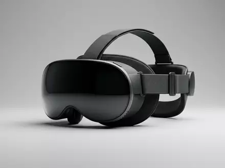 Fotorealistische Studioaufnahme von VR-Headset zum Thema Apple Vision Pro 512GB, klare Lichtfuehrung - Foto: THN