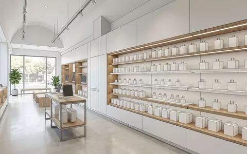 Architektur-Render im Elektronikfachgeschaeft mit Netzteil zum Thema Apple 20W USB-C Power, neutrales Tageslicht - Foto: THN