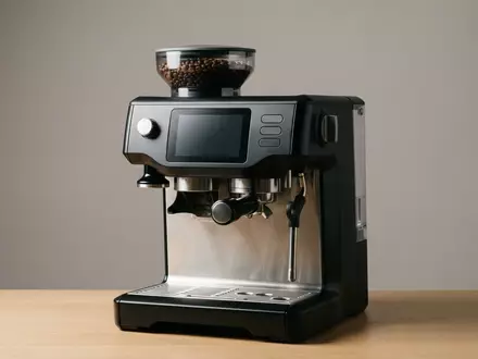 Fotorealistische Studioaufnahme von Kaffeevollautomat zum Thema Krups EA8108 Kaffeevollautomat Arabica, klare Lichtfuehrung - Foto: THN