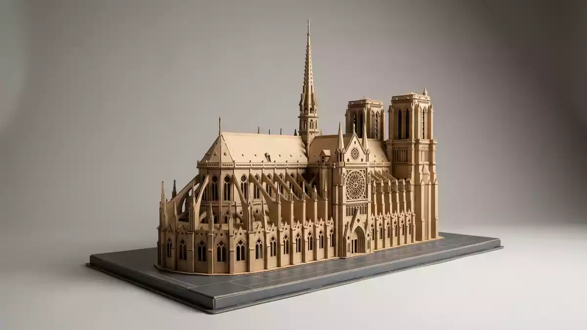 Fotorealistische Studioansicht von 3D Puzzle in neutraler Produktdarstellung, neutral