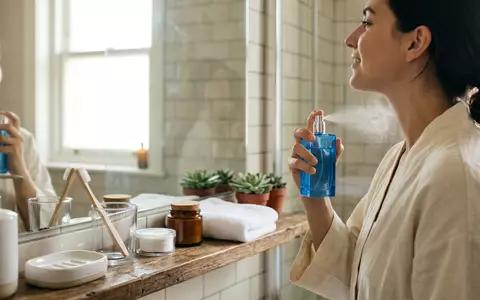 Fotorealistische Aufnahme von Eau de Toilette im Badezimmer zum Thema Davidoff Cool Water EdT - Foto: THN