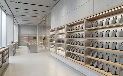 Architektur-Render im Handyzubehoergeschaeft mit Handyhuelle zum Thema Moft Snap Case iPhone, neutrales Tageslicht - Foto: THN