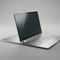 Fotorealistische Studioaufnahme von Convertible Laptop zum Thema Samsung Galaxy Book4 Pro, klare Lichtfuehrung - Foto: THN
