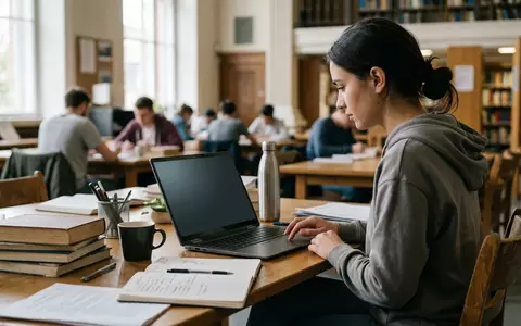 Fotorealistische Aufnahme von Convertible Laptop beim Lernen zum Thema Samsung Galaxy Book4 Pro, natuerliches Licht - Foto: THN