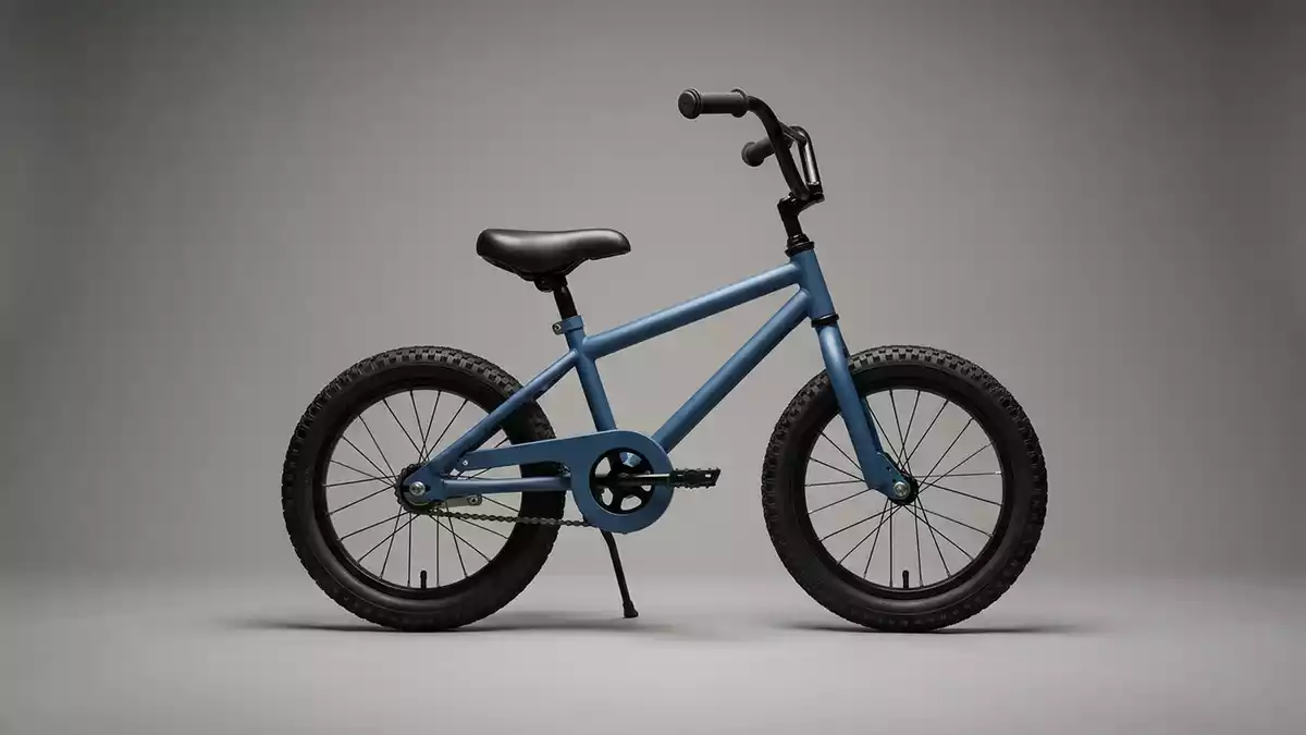 Fotorealistische Studioansicht von Kinderfahrrad in neutraler Produktdarstellung