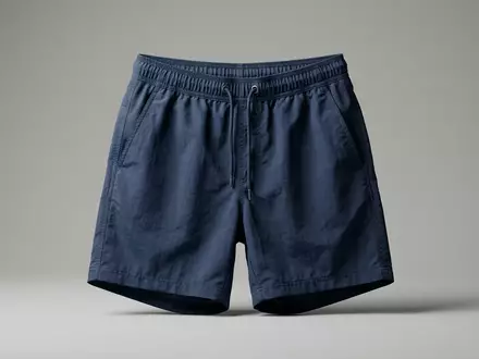 Fotorealistische Studioaufnahme von Badeshorts zum Thema Tommy Hilfiger Herren Badeshorts, klare Lichtfuehrung - Foto: THN
