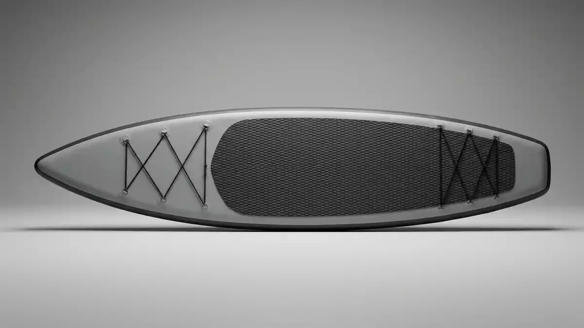 Fotorealistische Studioansicht von SUP-Board in neutraler Produktdarstellung, neutral